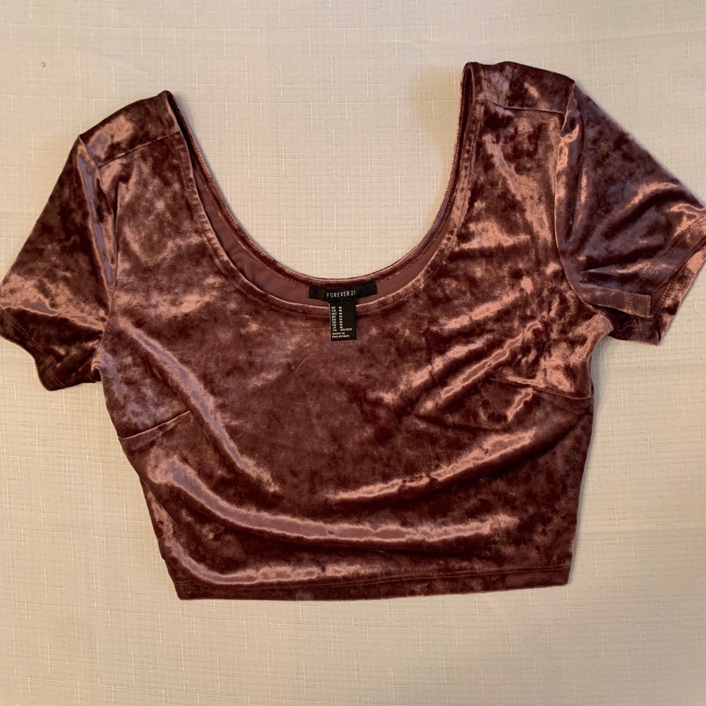Forever 21 Rose Pink Silky Velvet Top - Size Medium
